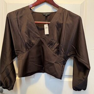Banana Republic Satin Brown Blouse